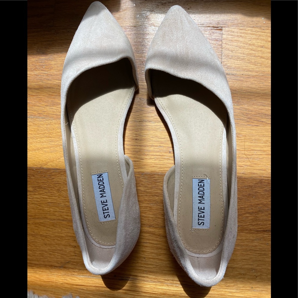 Steve Madden Pink/cream Suede Flats